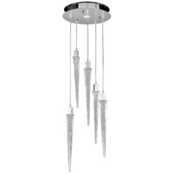 Ice 16&quot; Wide Natural Ice Crystal LED Multi Light Pendant