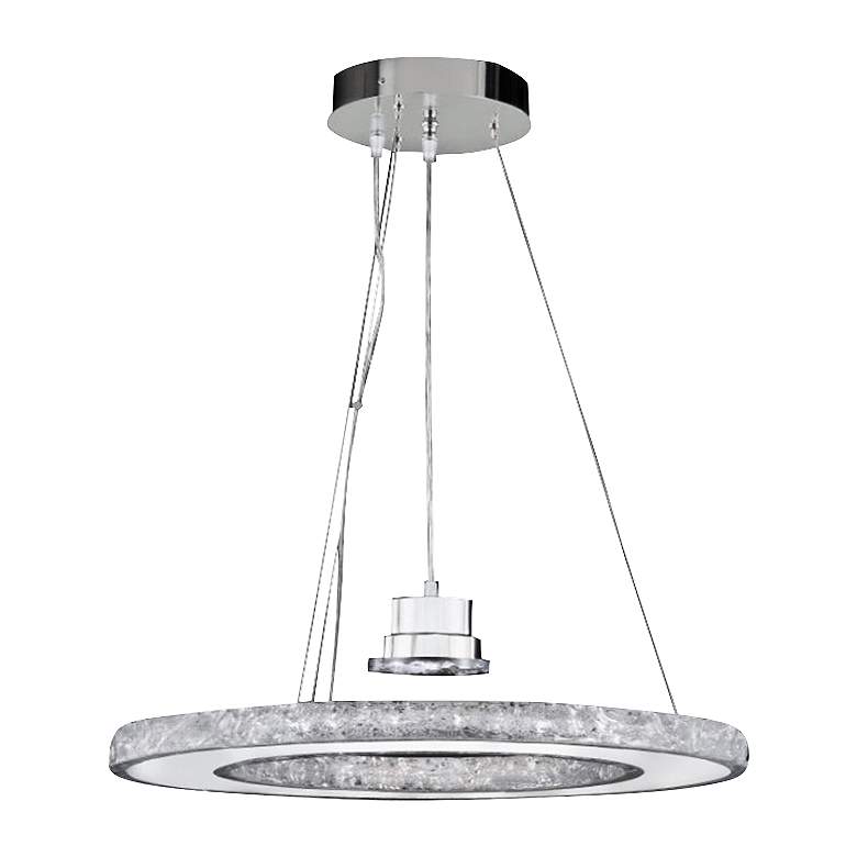 Image 1 Ice 24" Wide Natural Ice Crystal LED Pendant Chandelier