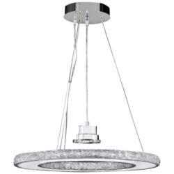 Ice 24&quot; Wide Natural Ice Crystal LED Pendant Chandelier