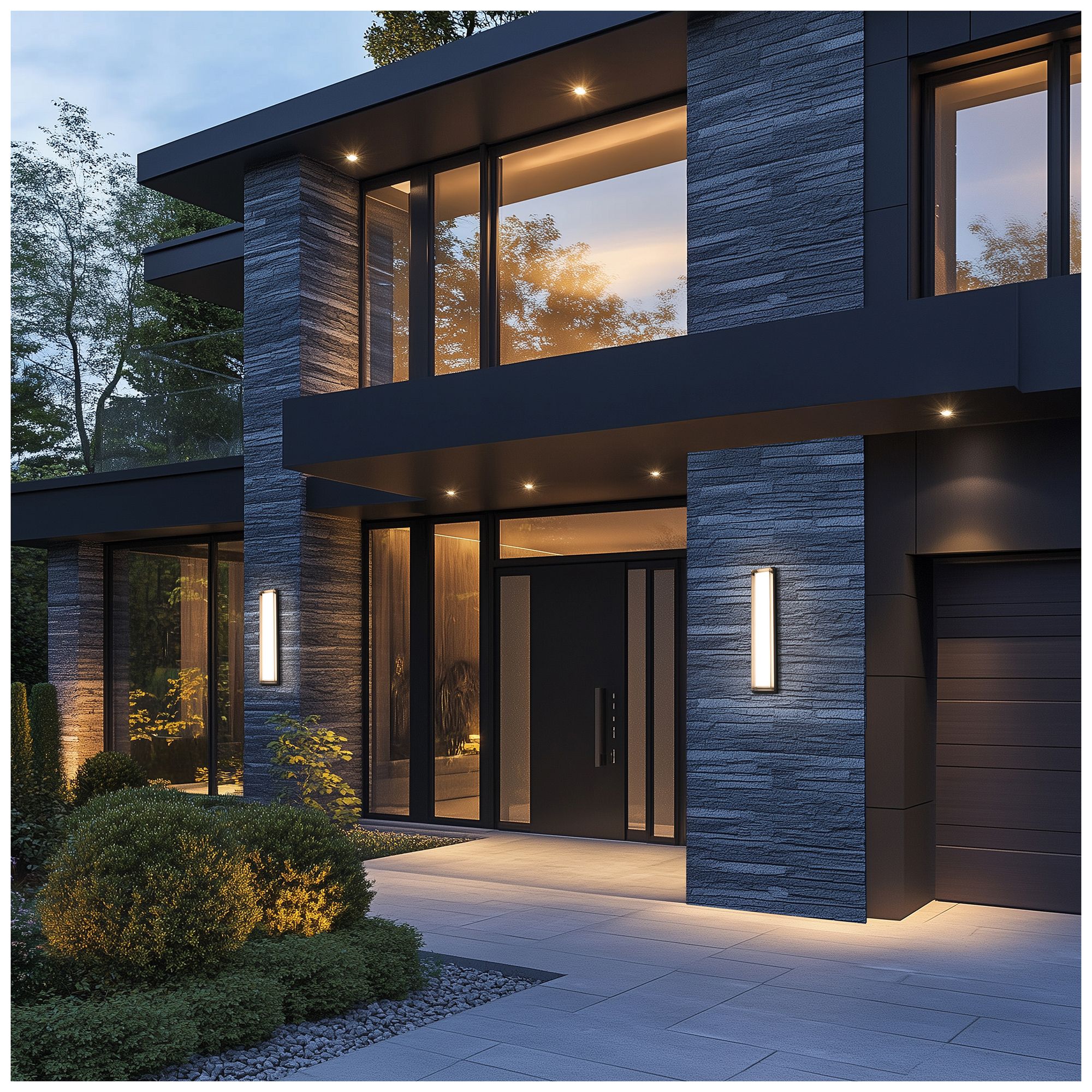 Ice Bar 26.2"H x 5.5"W 1-Light Outdoor Wall Light in Black