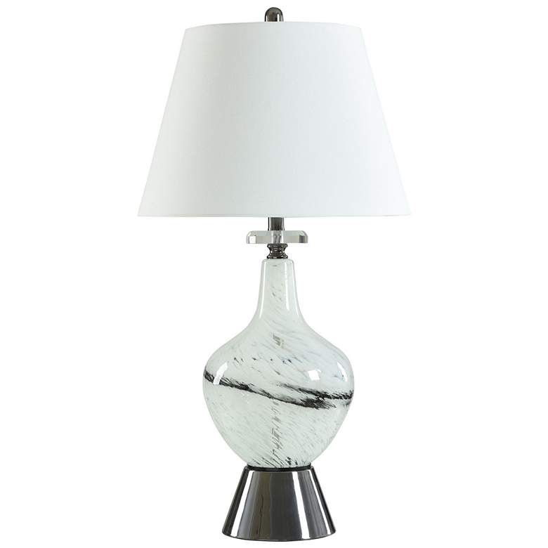Image 1 Ice Castles 33" High White with Black Glass Table Lamp With White Shad