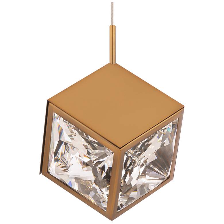 Image 1 ICE Cube 7.88 inchH x 6.63 inchW 1-Light Mini-Pendant in Aged Brass