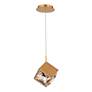 2_ICE Cube 7.88"H x 6.63"W 1-Light Mini-Pendant in Aged Brass more views