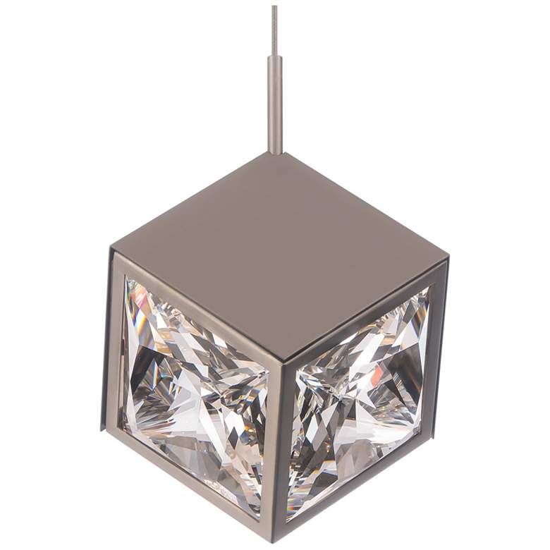 Image 1 ICE Cube 7.88"H x 6.63"W 1-Light Mini-Pendant in Brushed Nickel