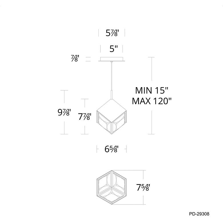Image 4 ICE Cube 7.88"H x 6.63"W 1-Light Mini-Pendant in Brushed Nickel more views