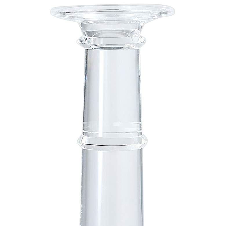 Image 2 Ice Tapered Clear 19 1/2 inchH Crystal Pillar Candle Holder more views