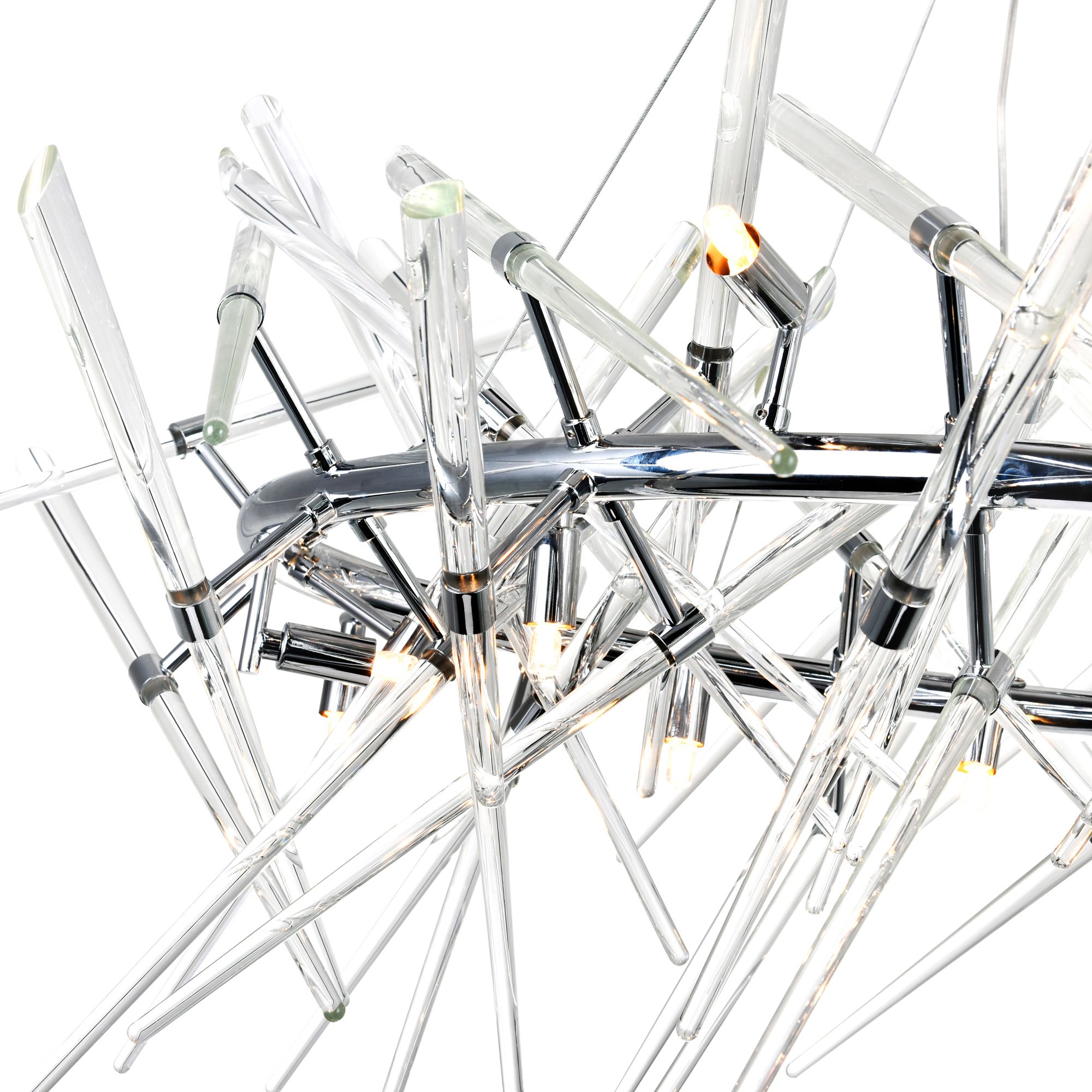 Image 5 Icicle 12 Light 42in Chrome Chandelier more views