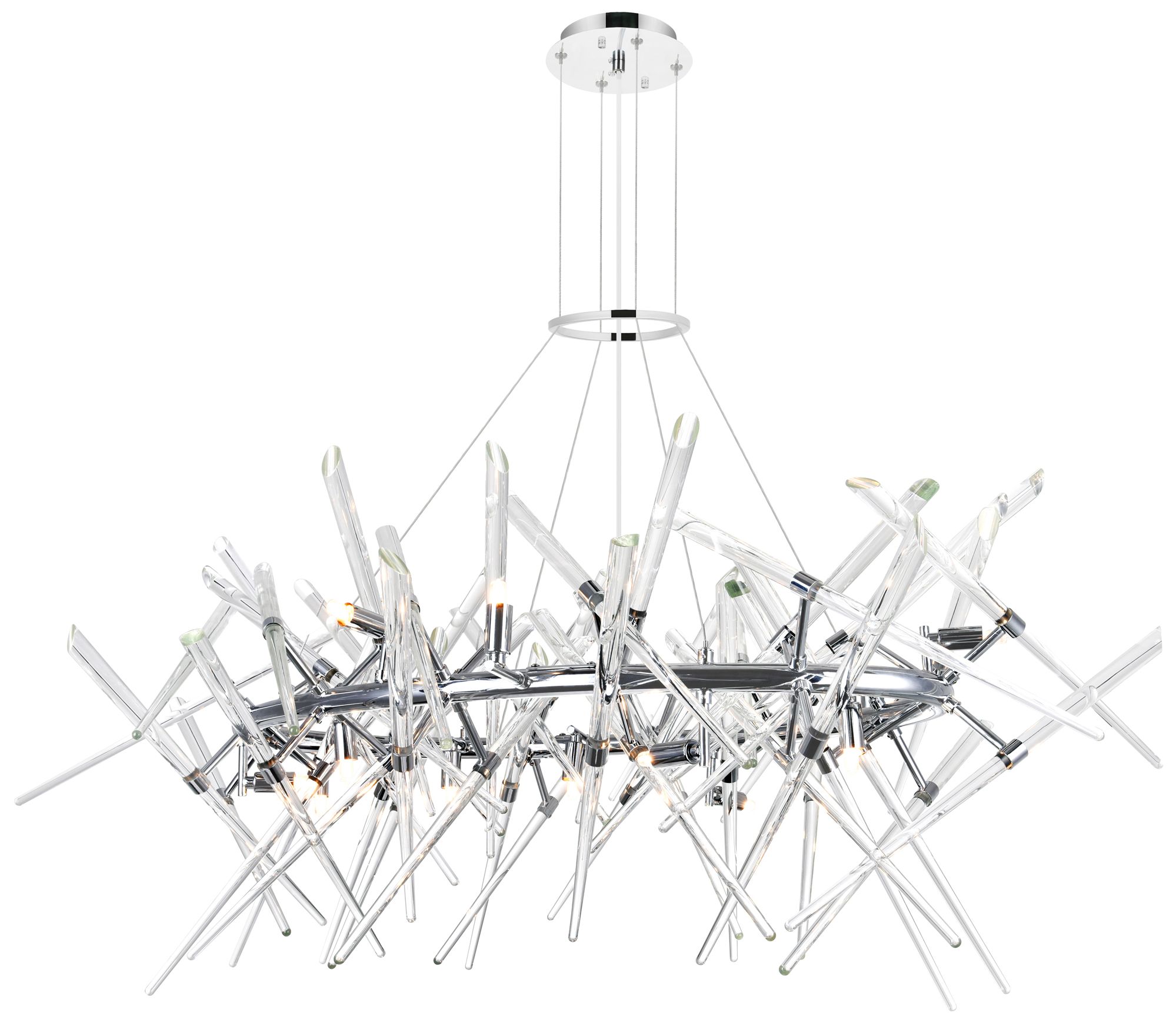 Icicle 12 Light 43in Chrome Chandelier