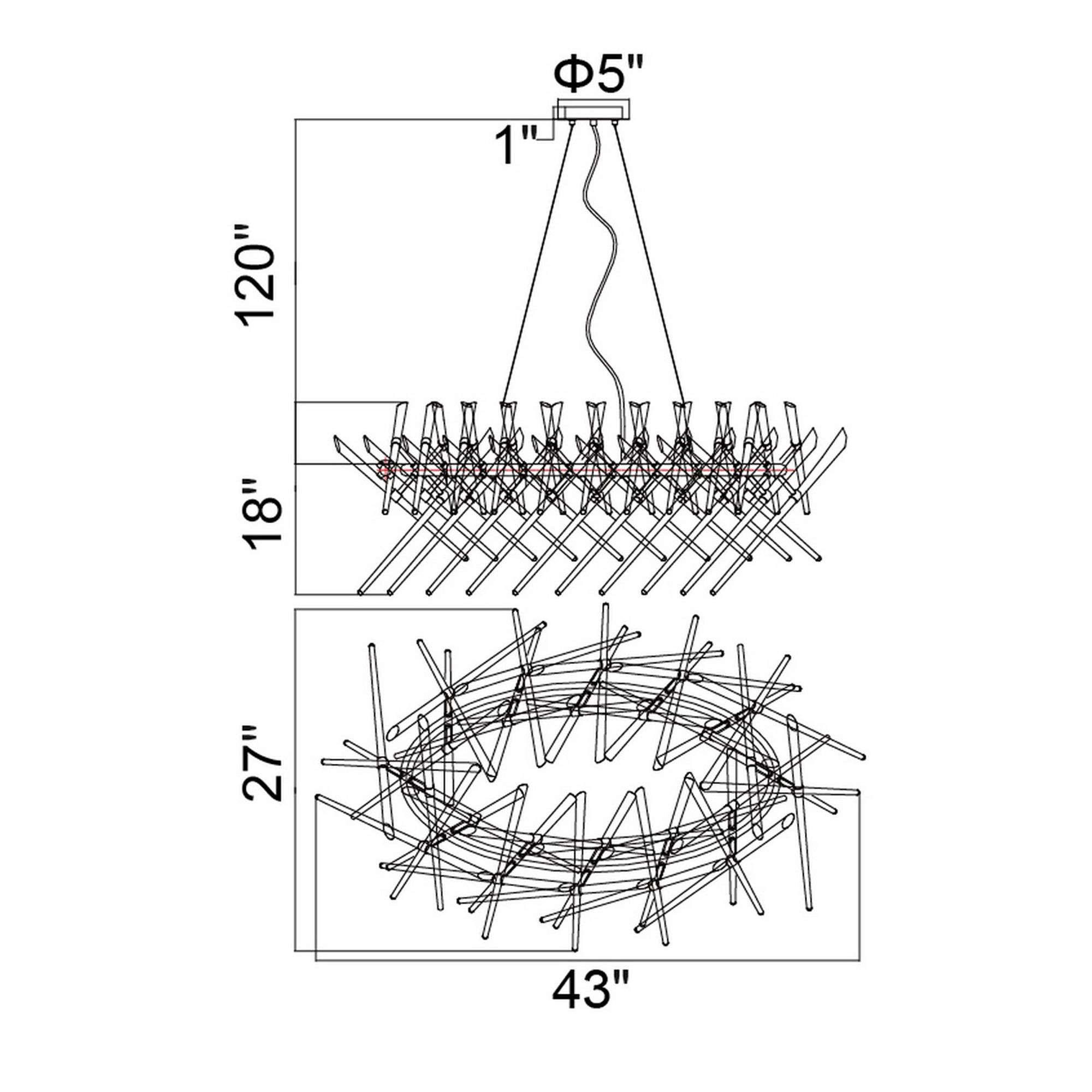 Image 7 Icicle 12 Light 43in Chrome Chandelier more views