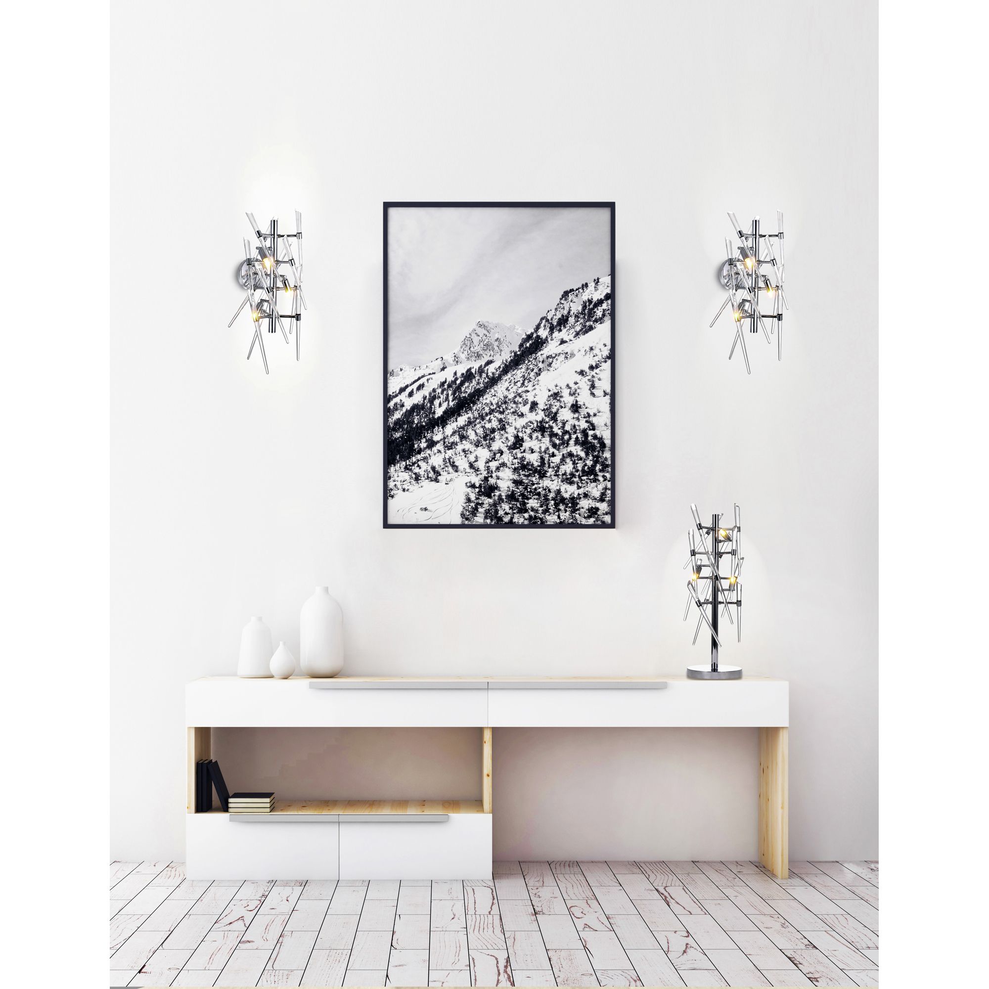 Image 6 Icicle 3 Light 11in Chrome Wall Light more views