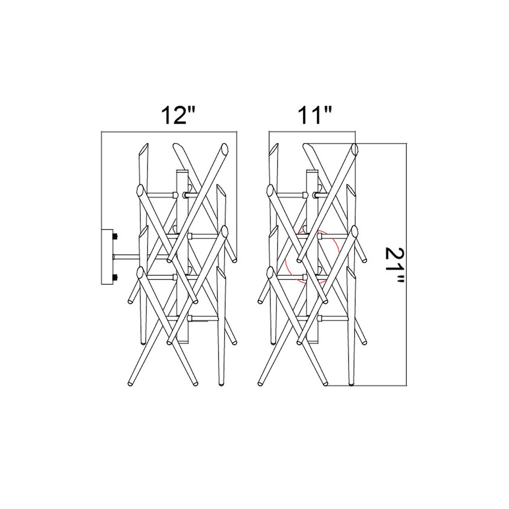 Image 7 Icicle 3 Light 11in Chrome Wall Light more views