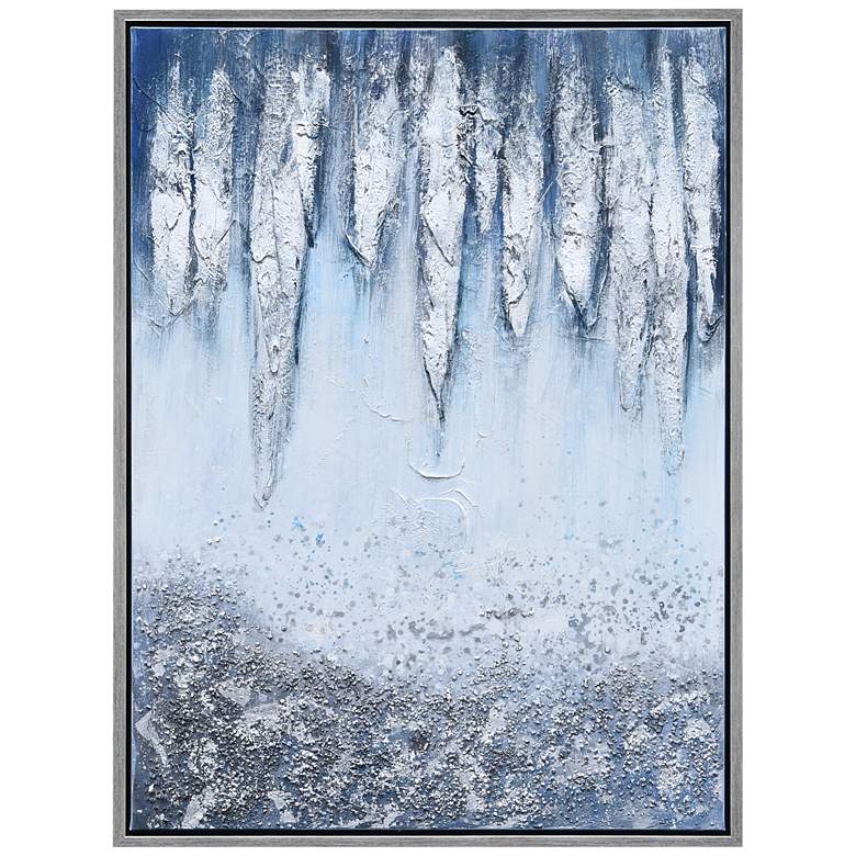 Image 3 Icicles 40 inch High Rectangular Framed Canvas Wall Art