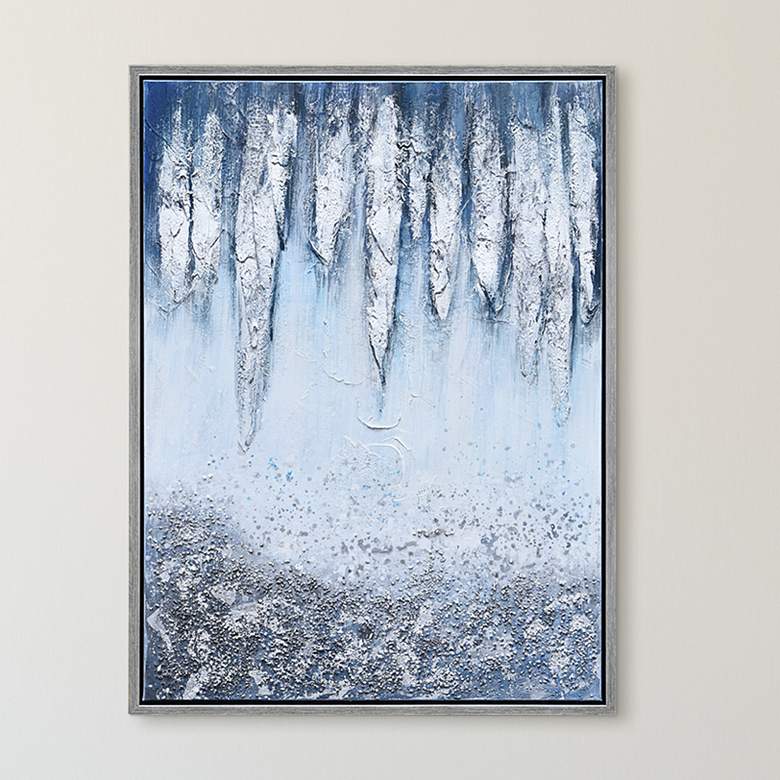 Image 2 Icicles 40 inch High Rectangular Framed Canvas Wall Art