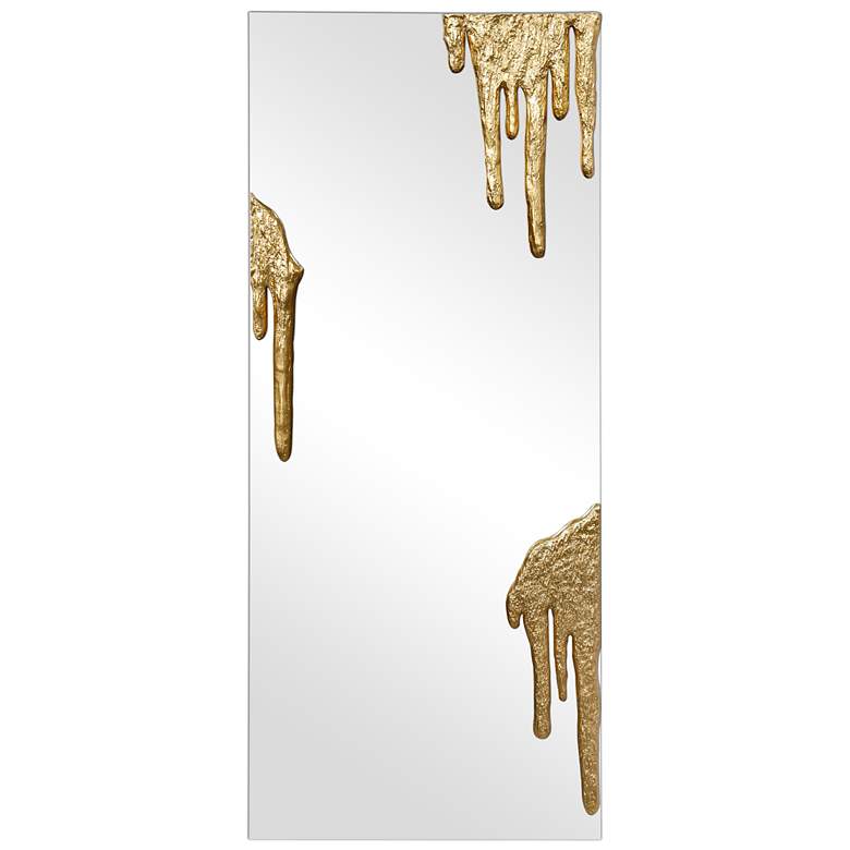 Image 1 Icicles 48" x 20" Antique Gold Frameless Rectangular Wall Mirror
