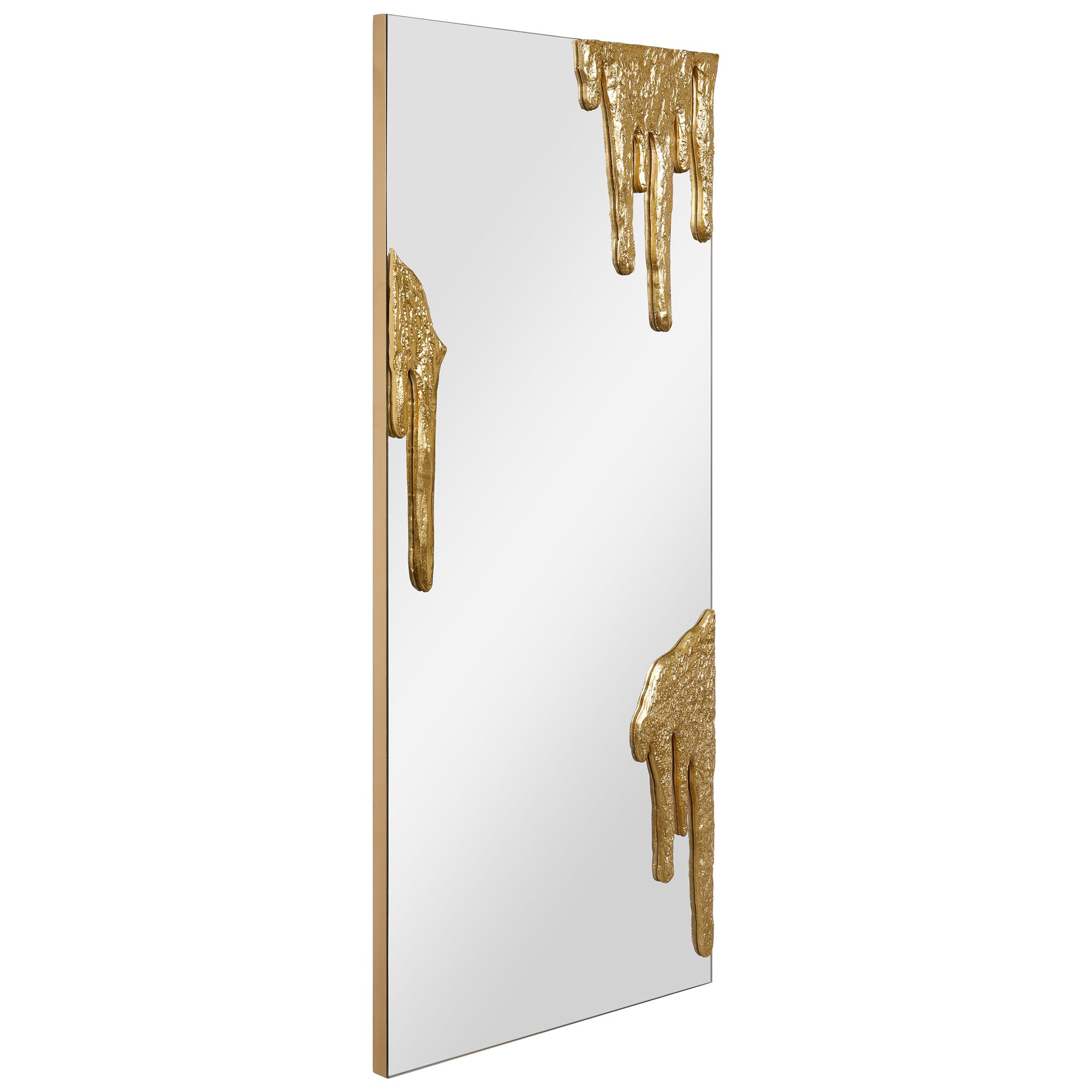 Image 2 Icicles 48" x 20" Antique Gold Frameless Rectangular Wall Mirror more views