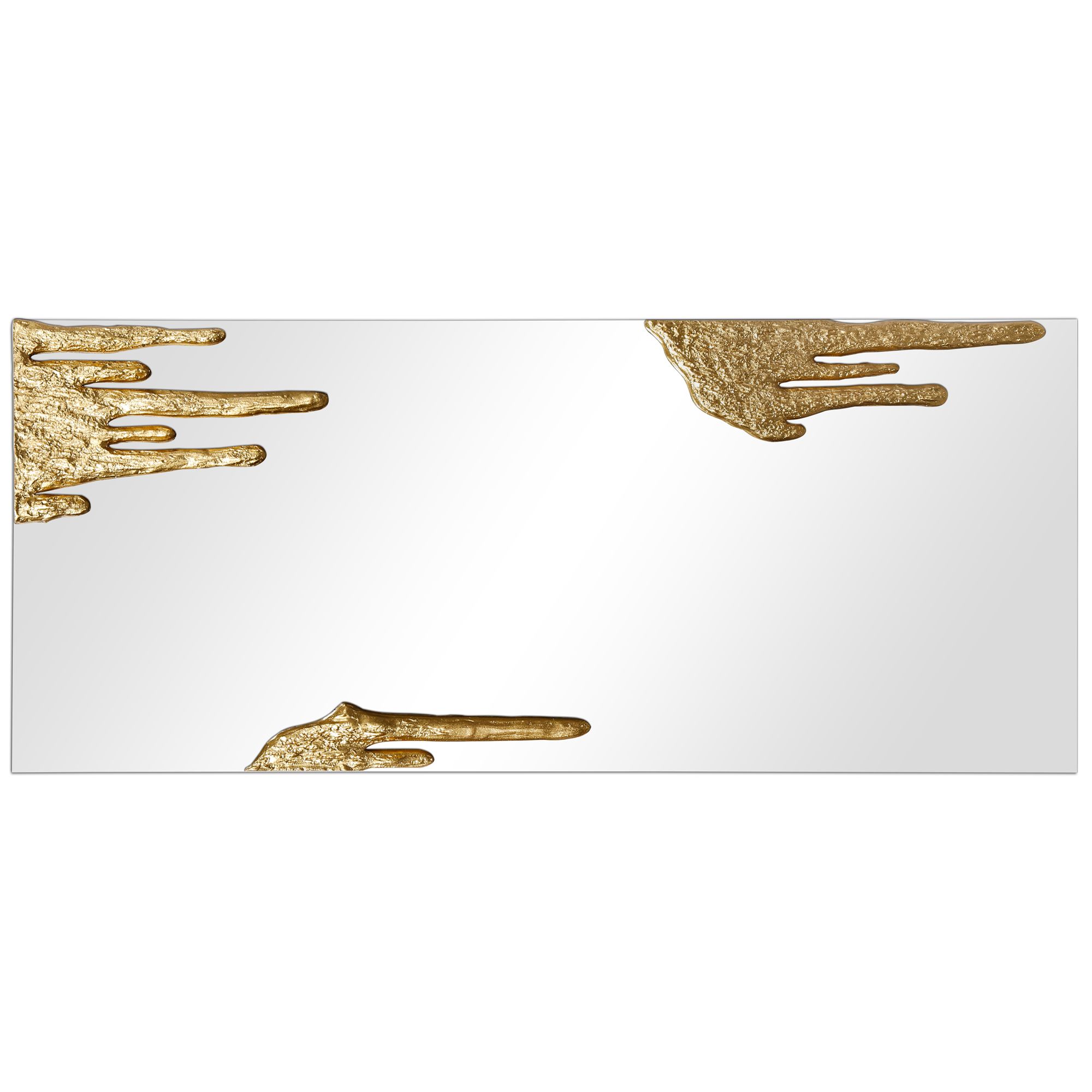 Image 3 Icicles 48" x 20" Antique Gold Frameless Rectangular Wall Mirror more views