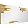4_Icicles 48" x 20" Antique Gold Frameless Rectangular Wall Mirror more views