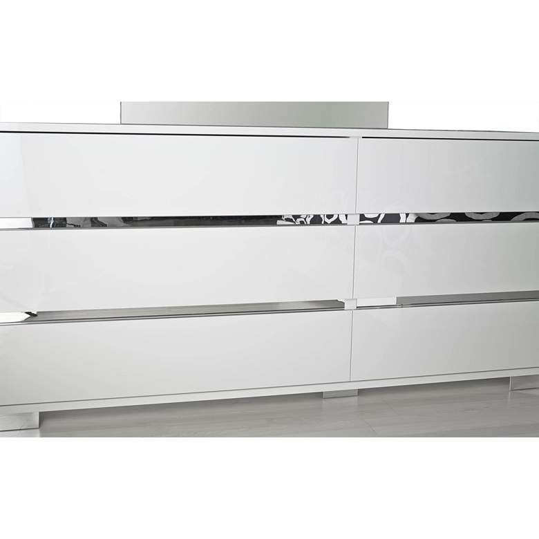 Icon 68 1/2 inch Wide Gloss White Wood 6-Drawer Double Dresser more views