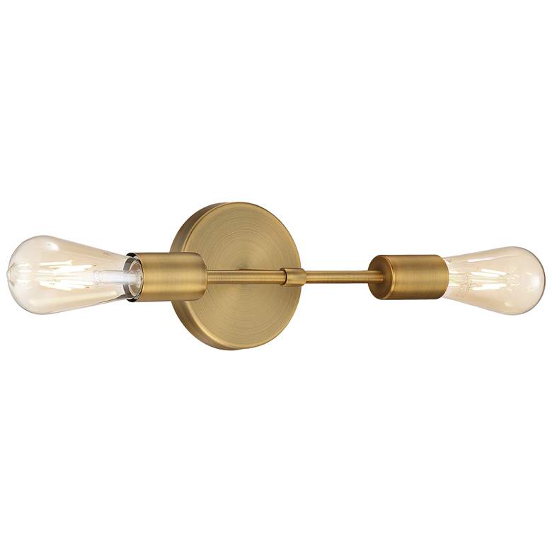 Image 1 Iconic - 2-Light LED Wall Sconce - Antique Brushed Brass Finish