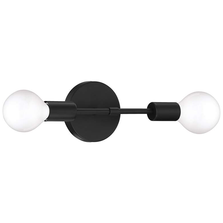 Image 1 Iconic G 5" High Matte Black 2 Light LED Wall Sconce with