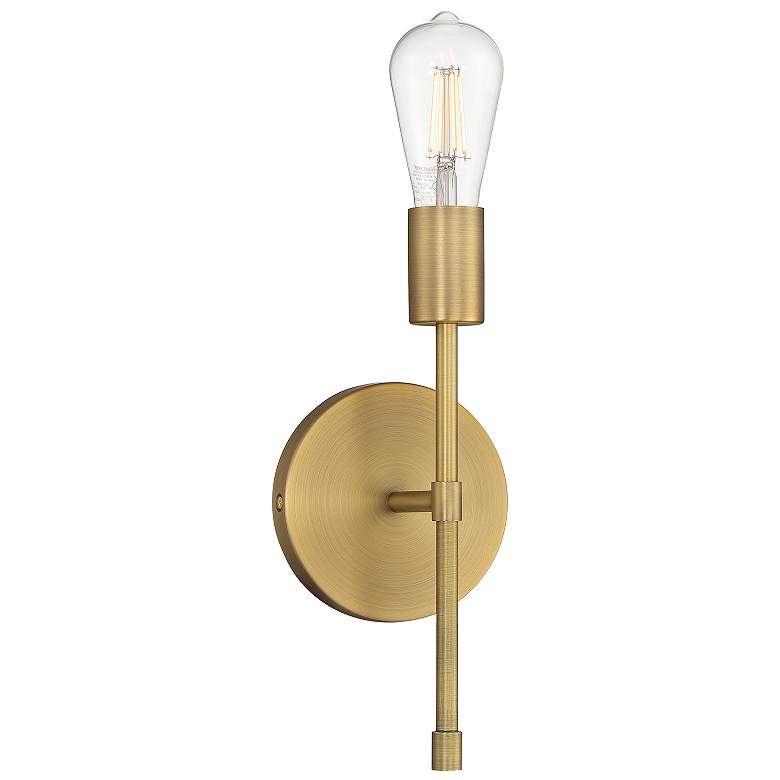 Image 1 Iconic II 11" High Antique Brushed Brass LED Wall Sconce
