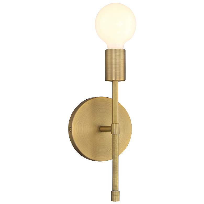 Image 1 Iconic II G 11" High Antique Brushed Brass LED Wall Sconce