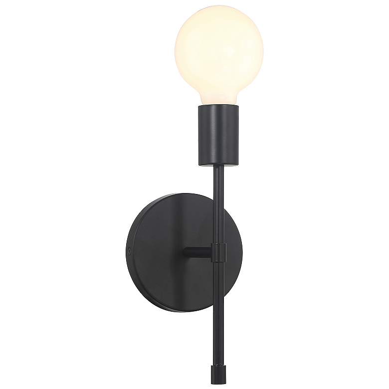 Image 1 Iconic II G 11" High Matte Black LED Wall Sconce