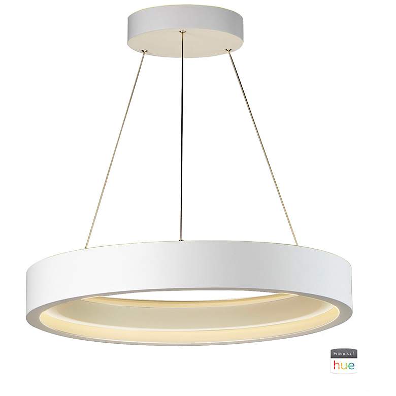 Image 1 iCorona 28 1/2" Wide Matte White LED Pendant Light