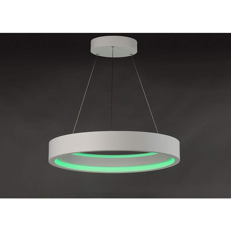 Image 5 iCorona 28 1/2" Wide Matte White LED Pendant Light more views