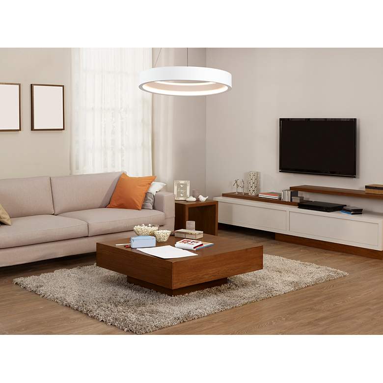 Image 7 iCorona 28 1/2" Wide Matte White LED Pendant Light more views