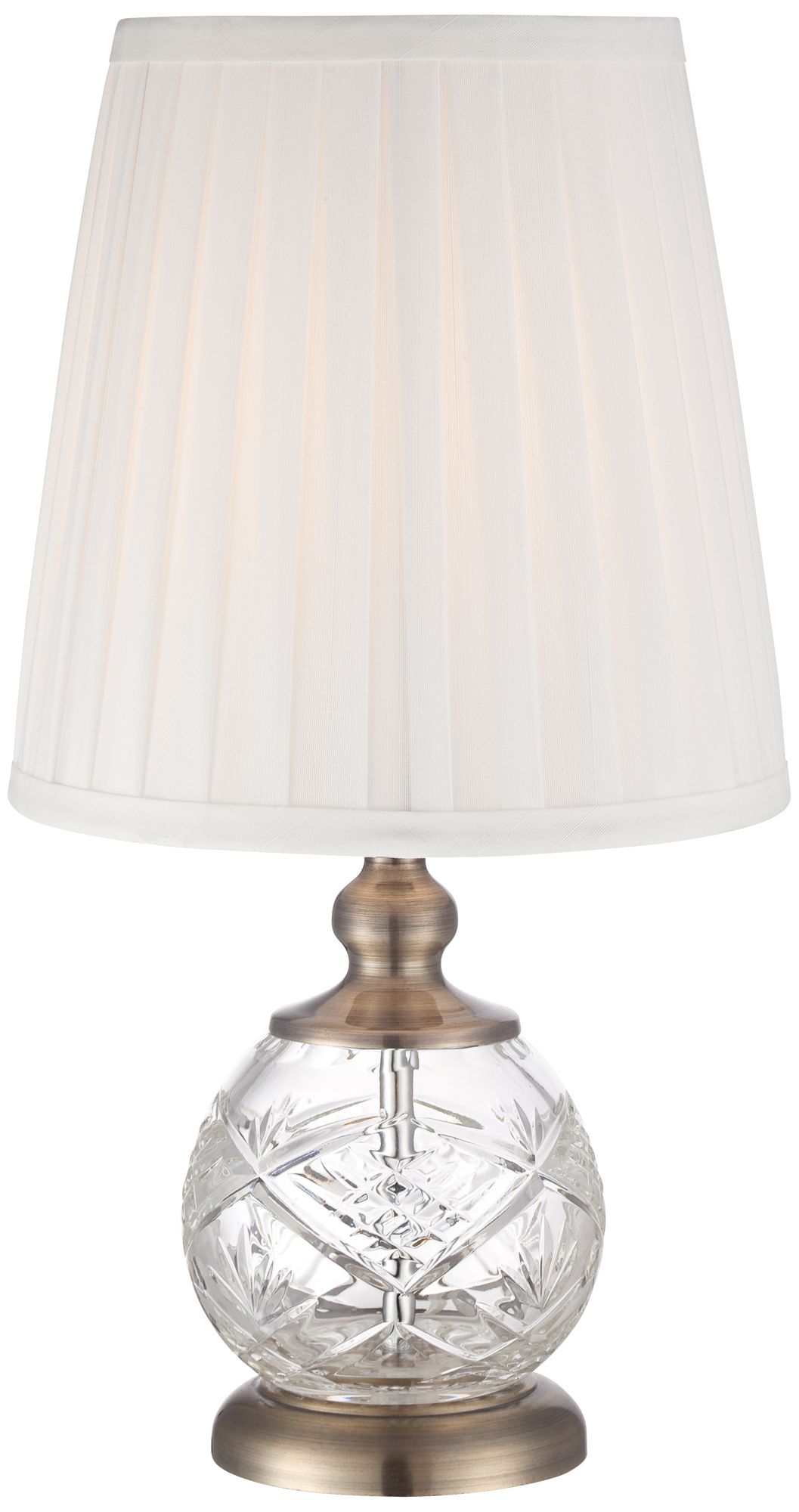 Image 3 Ida 15" High Brass and Vintage Crystal Sphere Accent Table Lamp
