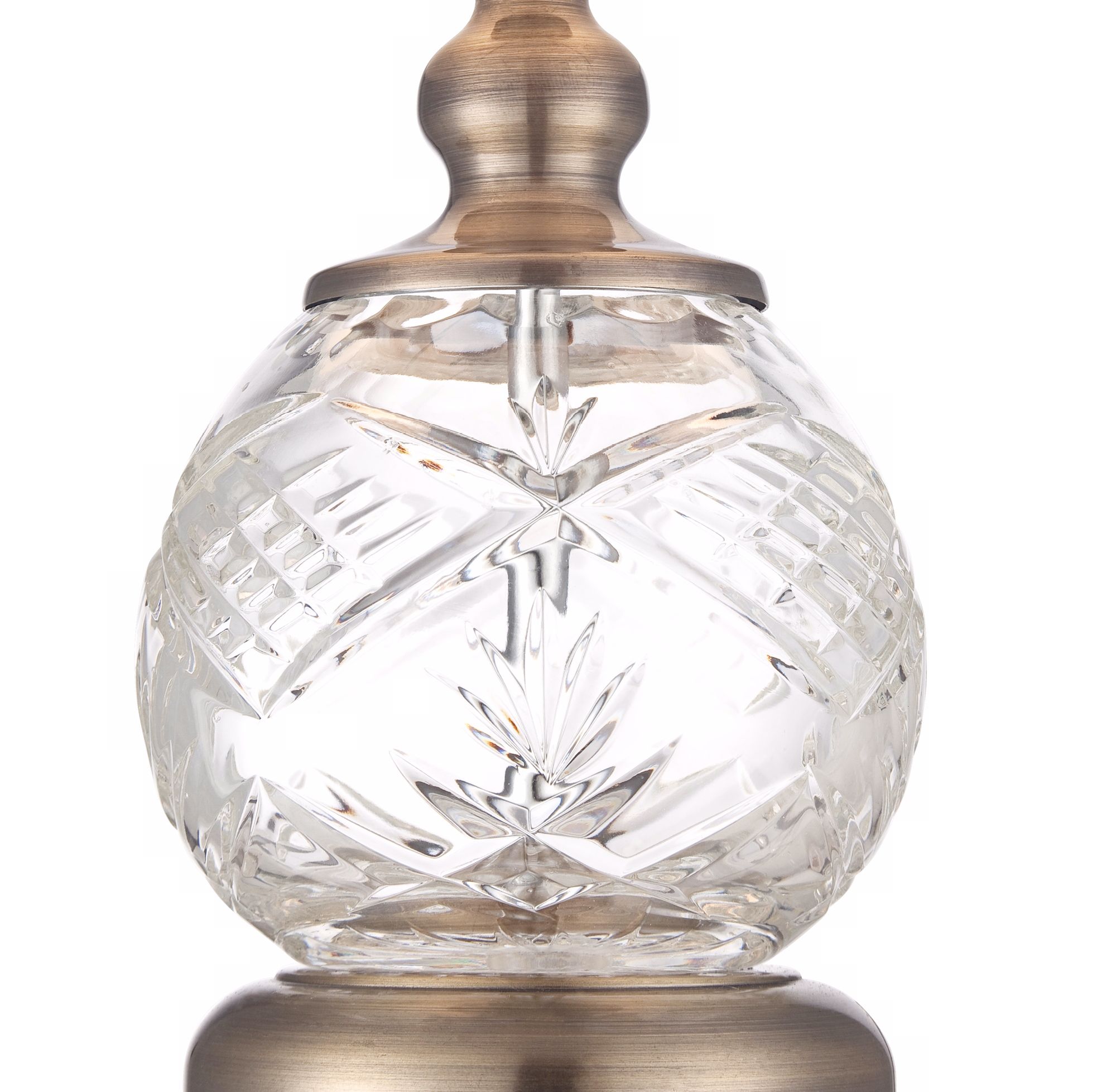 Image 4 Ida 15" High Brass and Vintage Crystal Sphere Accent Table Lamp more views