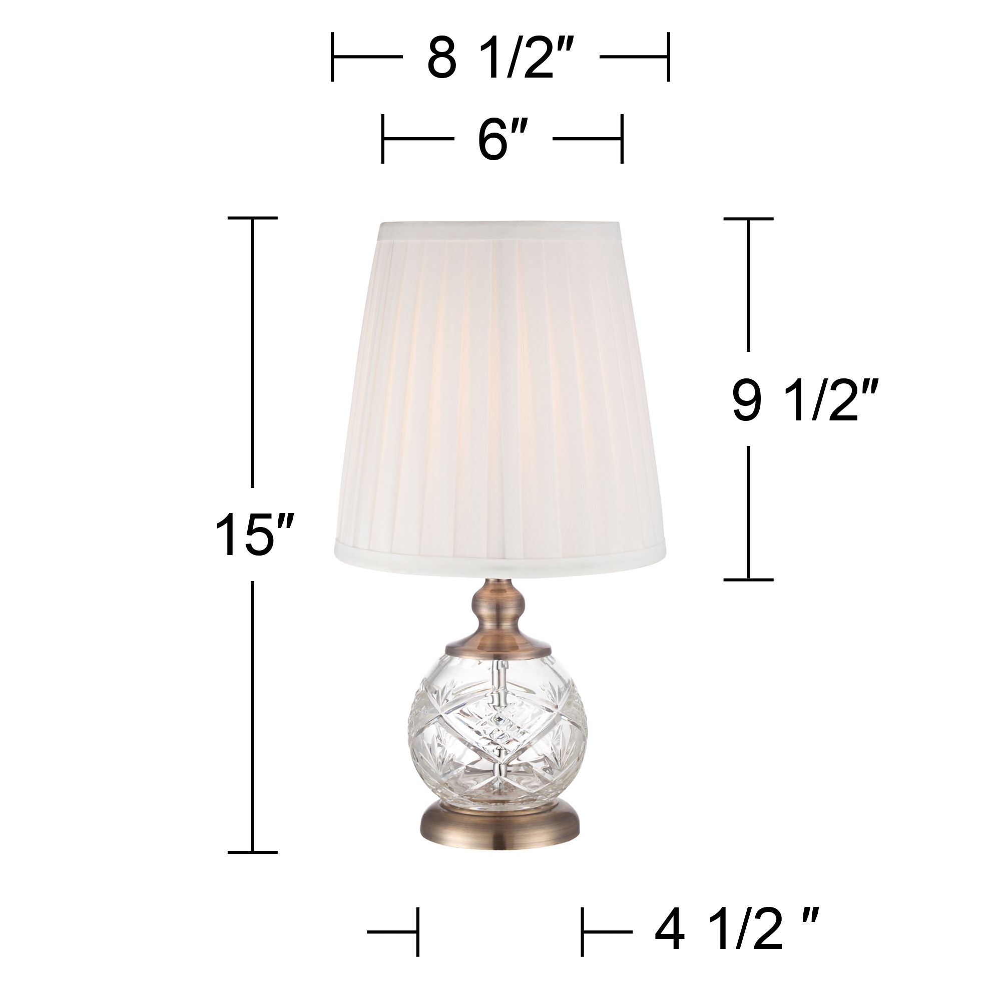 Image 5 Ida 15" High Brass and Vintage Crystal Sphere Accent Table Lamp more views