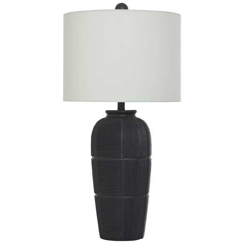 Image 1 Ida 31" High Indore Black Traditional Table Lamp With Off-White Shade