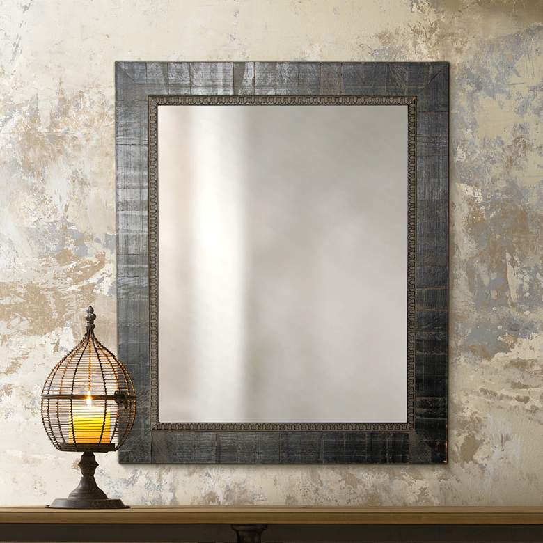 Image 1 Idabel Tuscan Ebony Aged Black 25 1/2 inch x 31 1/2 inch Wall Mirror