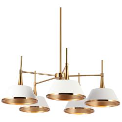 Idaikos 31 1/2" Wide Brushed Gold 5-Light Chandelier
