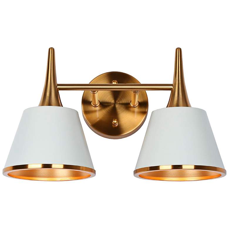 Image 2 Idaikos 8 1/2" High Plating Brass 2-Light Wall Sconce