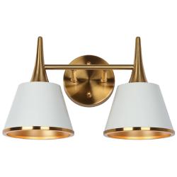 Idaikos 8 1/2" High Plating Brass 2-Light Wall Sconce