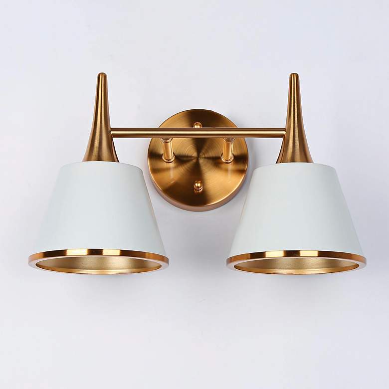 Image 1 Idaikos 8 1/2" High Plating Brass 2-Light Wall Sconce