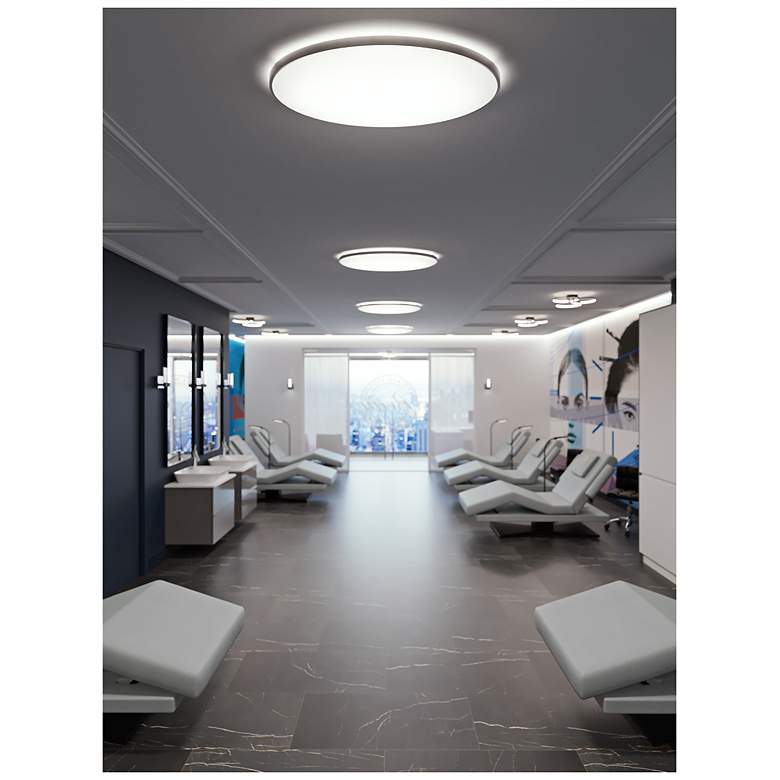 Image 5 Ideal 32" Satin Nickel Ceiling Flush Mount more views