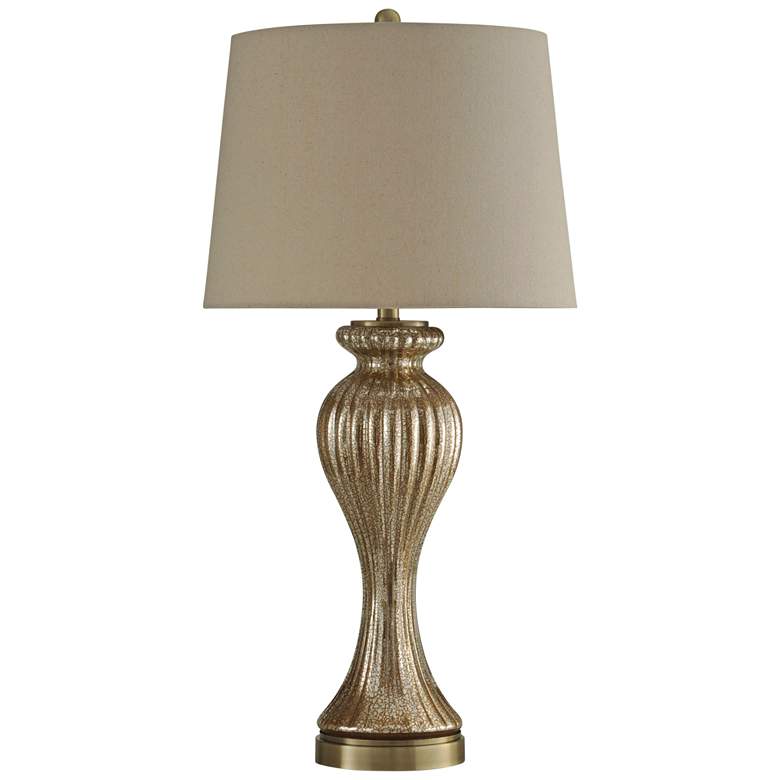 Image 2 Idina Fluted Vase 32 inch Traditional Gold Glass Table Lamp