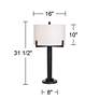Idira Black Industrial Modern Table Lamp with Dimmer with USB