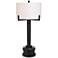 Idira Black Industrial Table Lamp With Black Round Riser