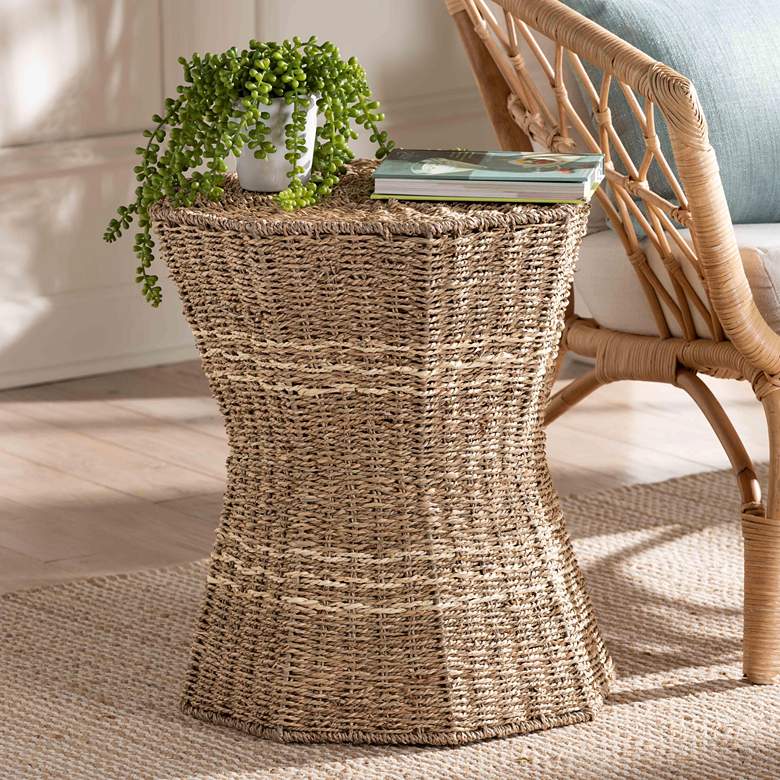 Image 1 Idoya 17 1/4" Wide Natural Brown Seagrass End Table