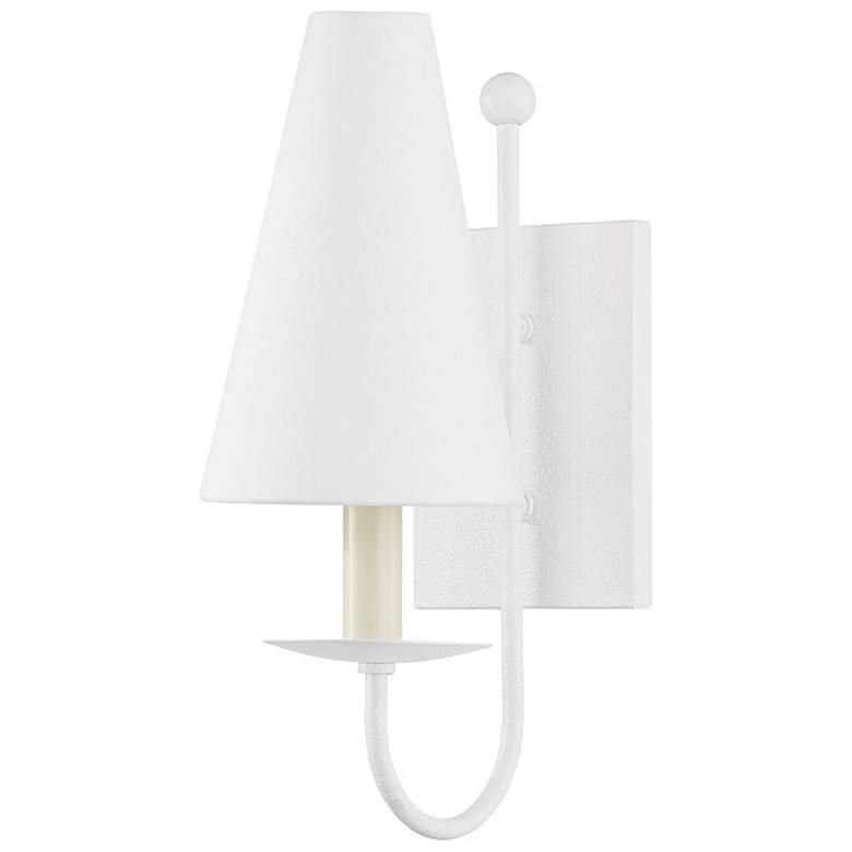 Image 1 Idris 14 1/4" High Gesso White Wall Sconce