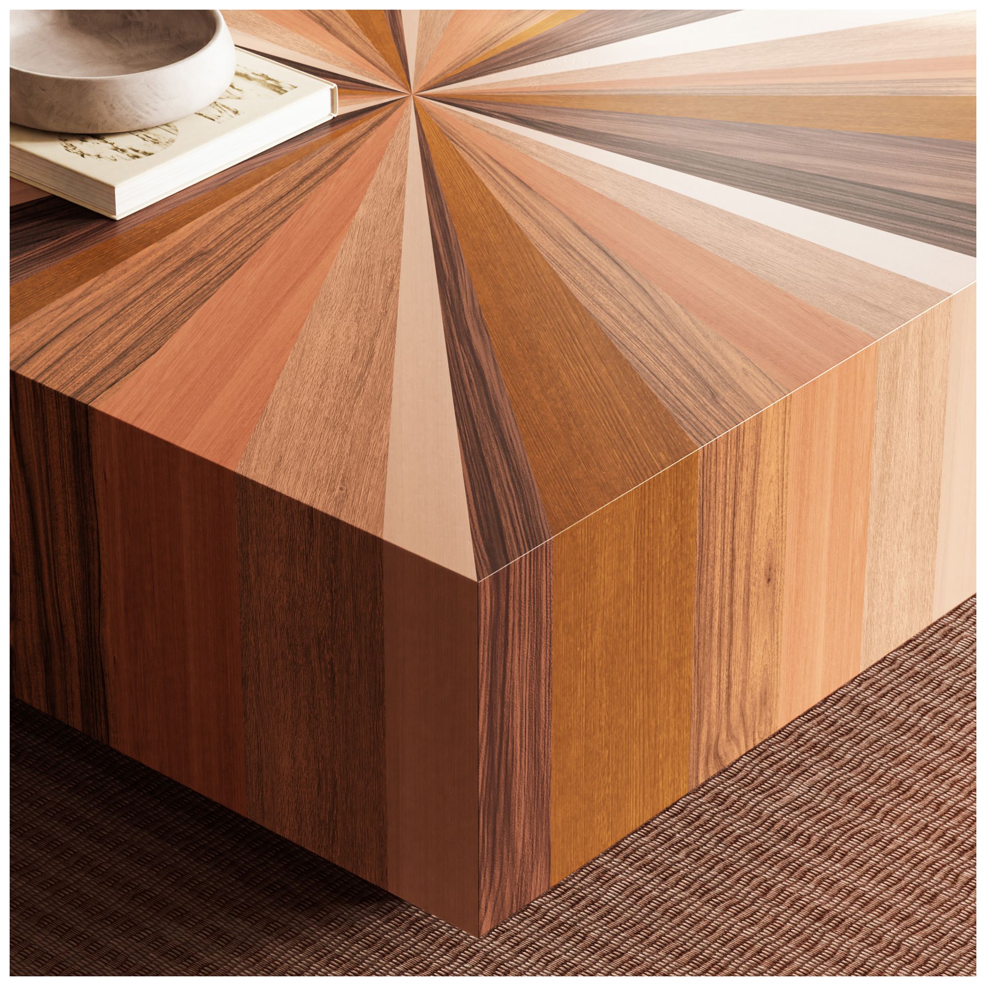 IE Series 43" Wide Mixed Wood Square Coffee Table