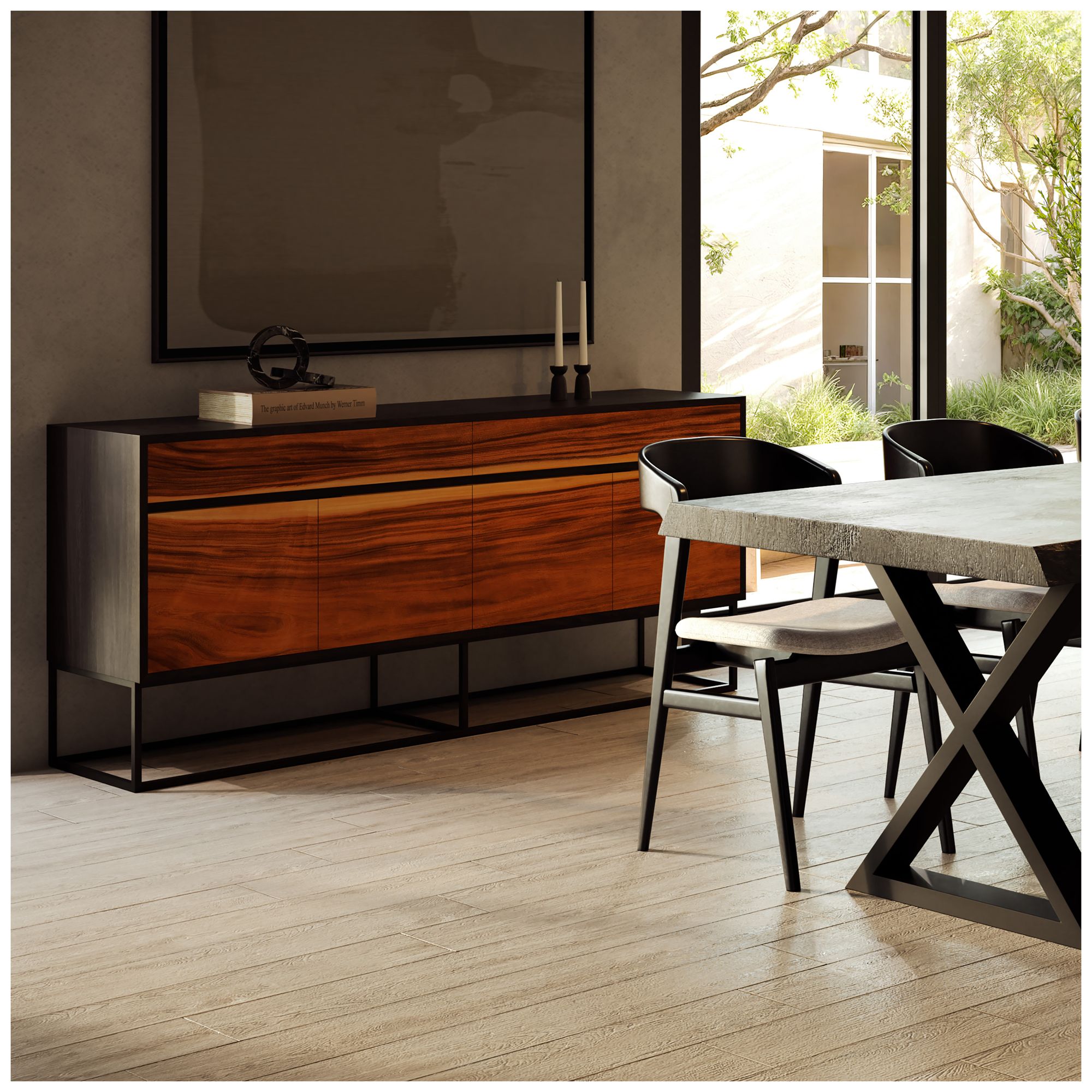 IE Series 71" Wide Suar, Black Buffet