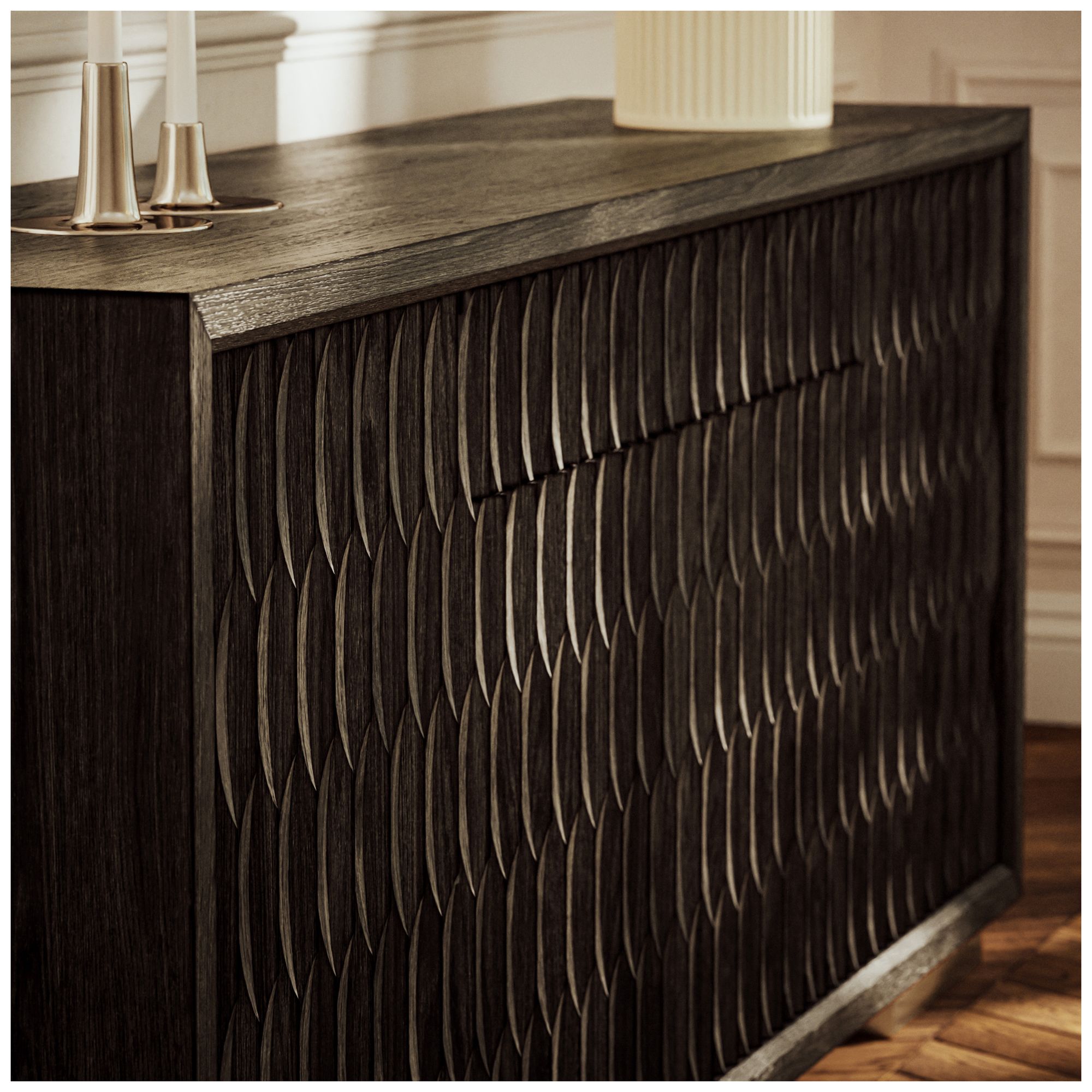 IE Series 74.25" Wide Charcoal, Gold Buffet