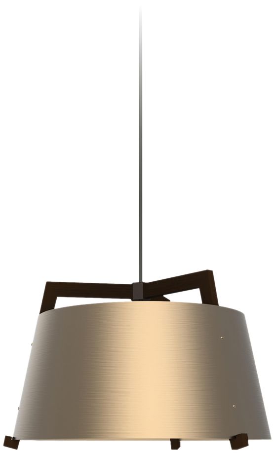 Ignis 17" Dark Walnut Rigid 3500K LED Pendant w/ Rose Gold Shade