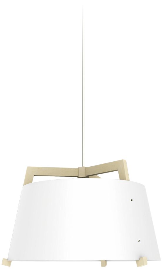 Ignis 17" White Oak Corded 2700K LED Pendant w/ Gloss White Shade